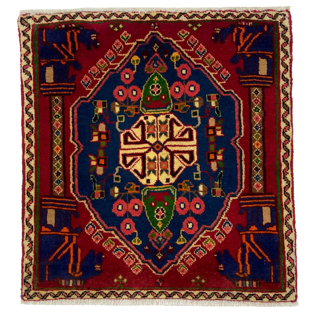 Ghashghai Orientteppich 64x60 cm, 180.000 Knoten, handgeknüpft für Teppiche
