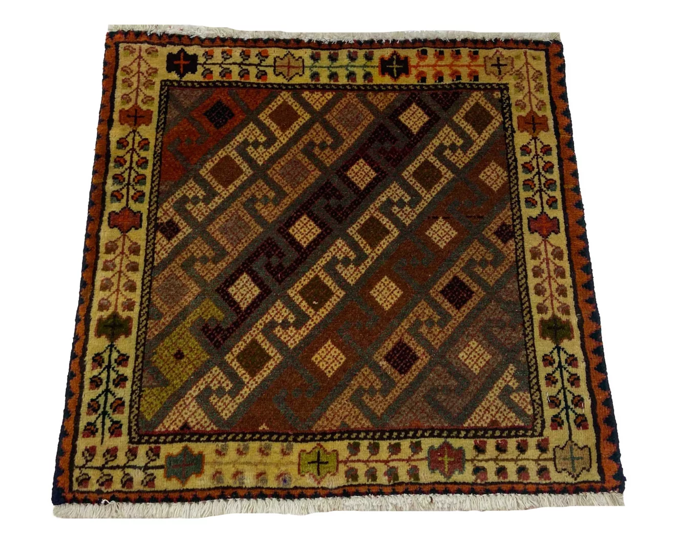 Ghashghai Teppich 57 x 57 cm, 180.000 Knoten, handgeknüpft, Orientteppich