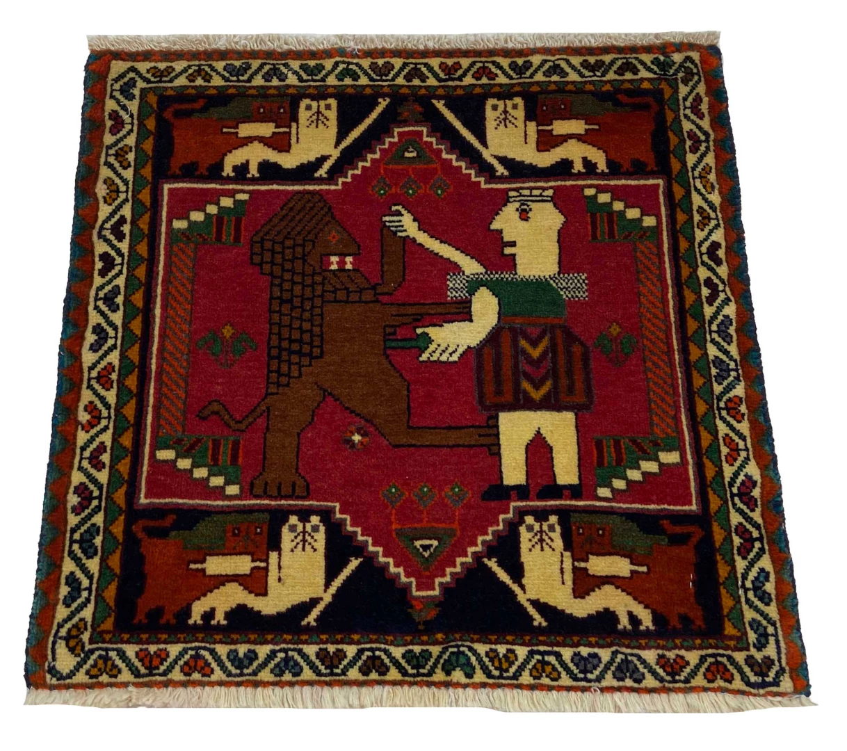 Ghashghai Teppich 57 x 58 cm, 250.000 Knoten/m², handgeknüpft, Orientteppich