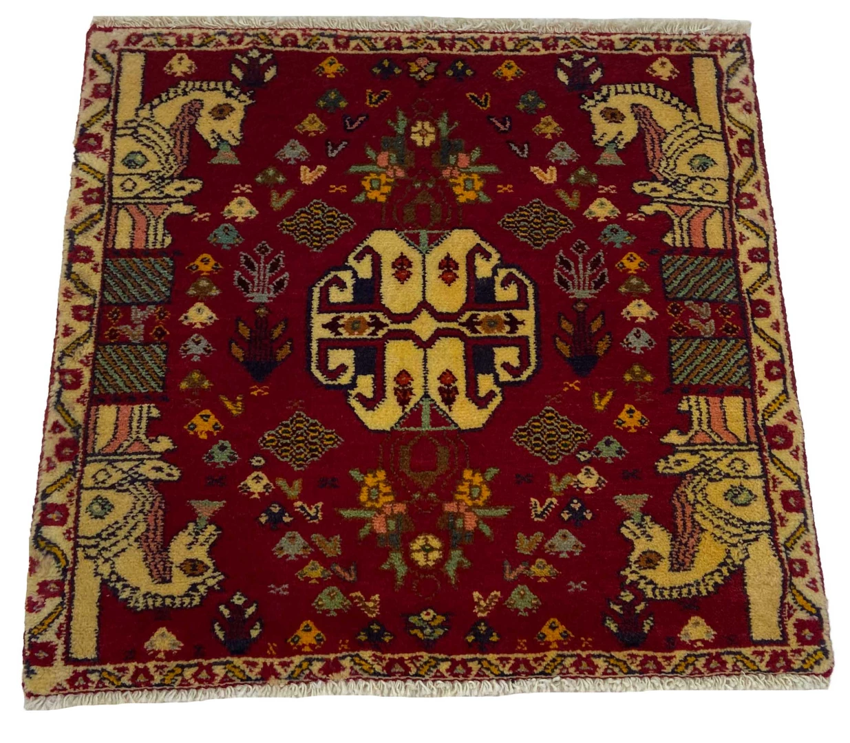 Ghashghai Teppich 58 x 63 cm, 250.000 Knoten/m², handgeknüpft, Orientteppich