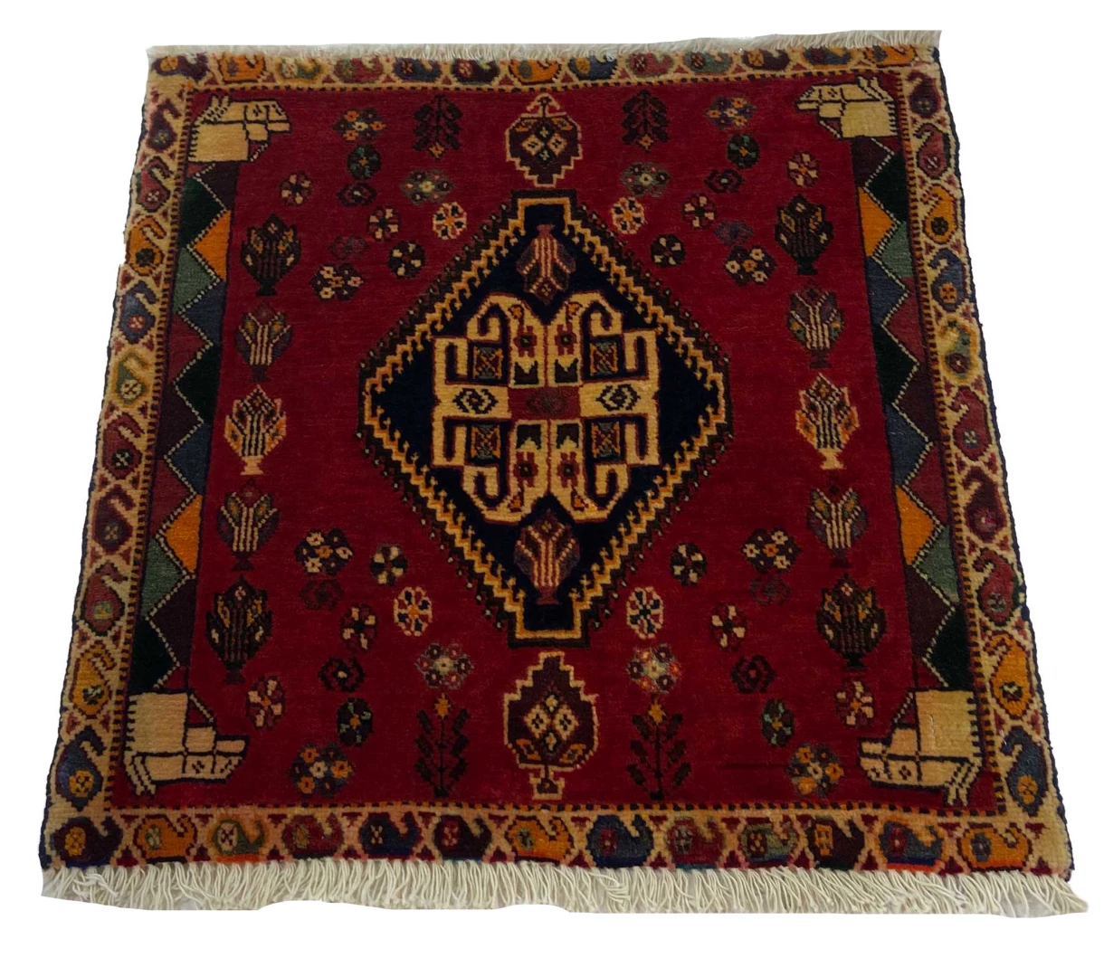 Ghashghai Teppich 60x60 cm, 180.000 Knoten/m², handgeknüpft, Orientteppich