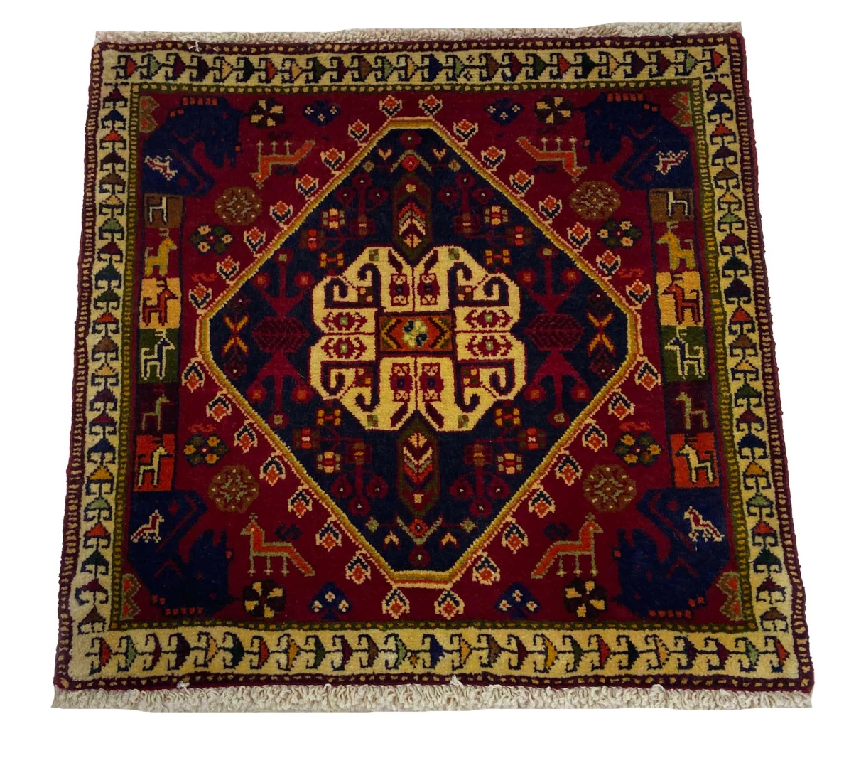 Ghashghai Orientteppich 60 x 61 cm, 180.000 Knoten, handgeknüpft
