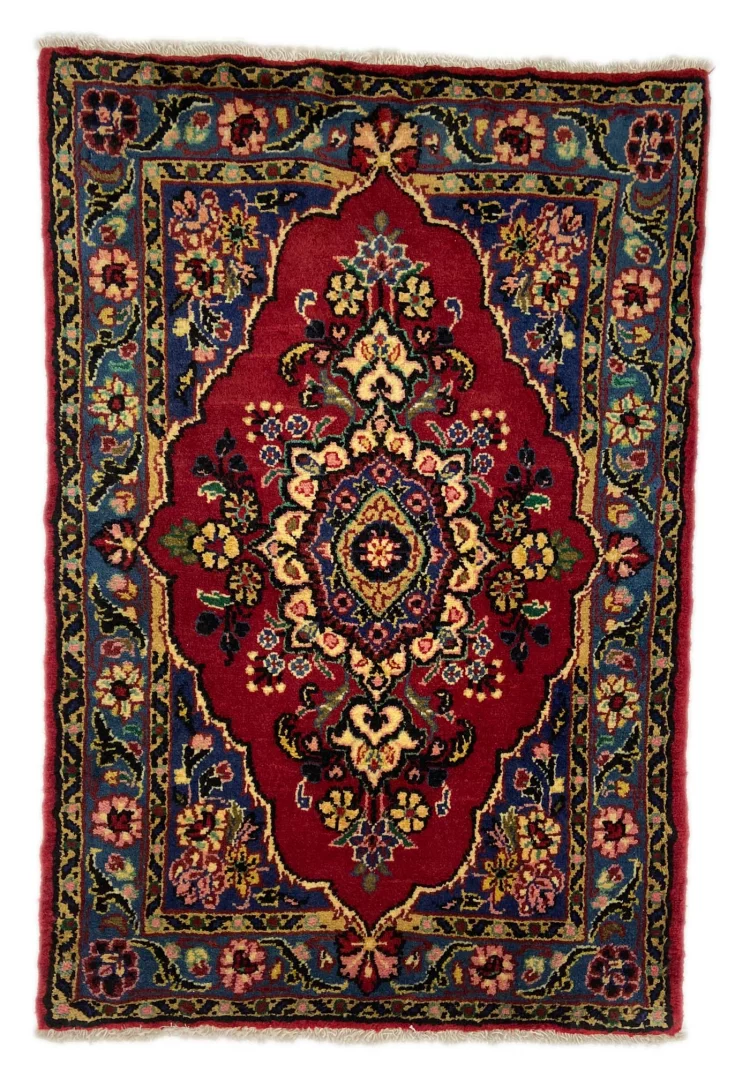 Hamadan Teppich 104x71 cm, 100.000-350.000 Knoten, handgeknüpft für Teppiche