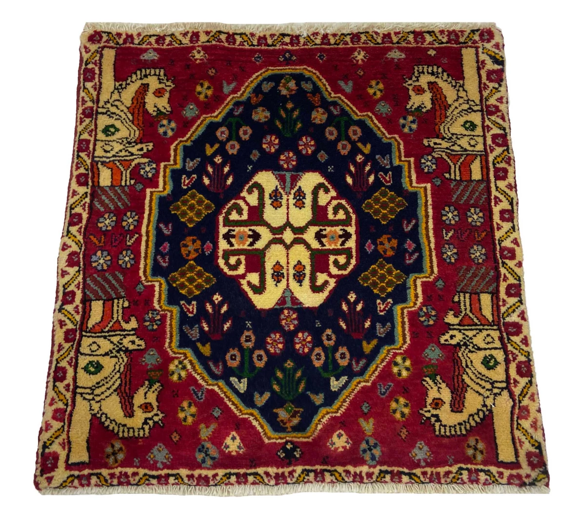 Ghashghai Orientteppich 62x60 cm, 180.000 Knoten, handgeknüpft für Teppiche