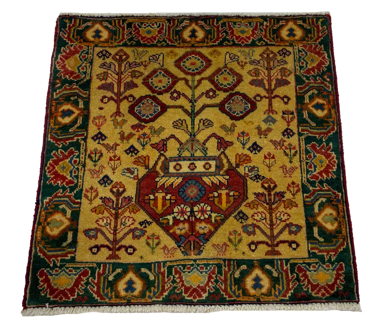 Ghashghai Orientteppich 64 x 60 cm, 180.000 Knoten, handgeknüpft für Teppiche