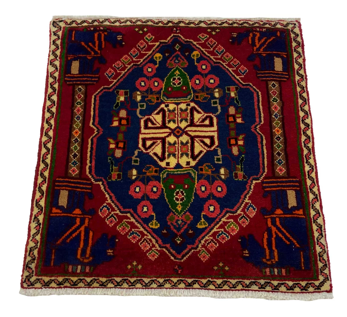 Ghashghai Orientteppich 64x60 cm, 180.000 Knoten, handgeknüpft für Teppiche