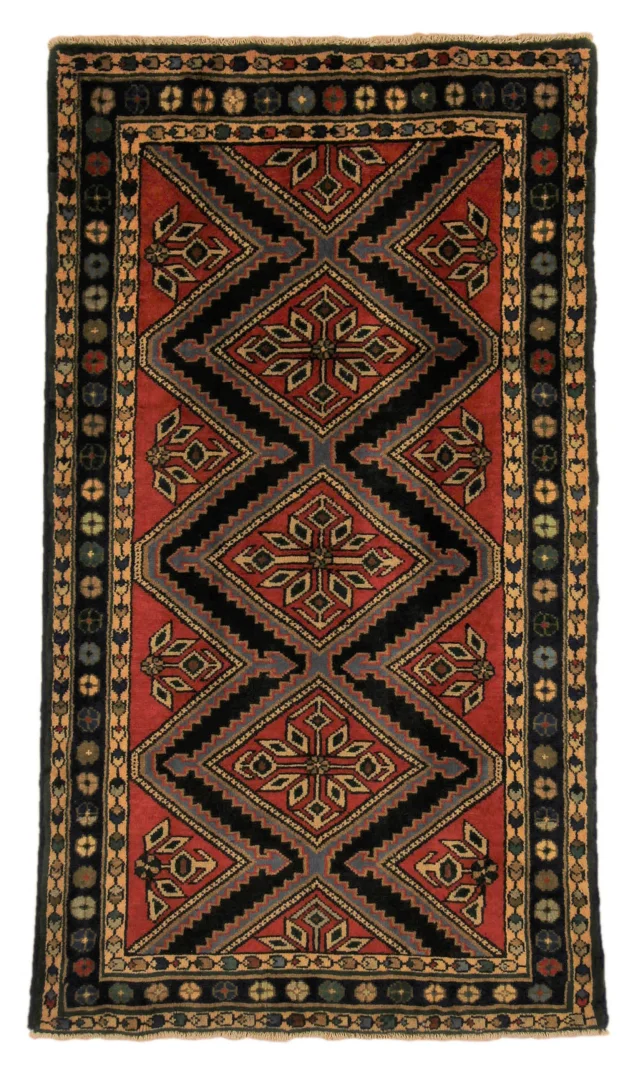 Hamadan Teppich 152 x 87 cm, 100.000 Knoten, handgeknüpft für Teppiche