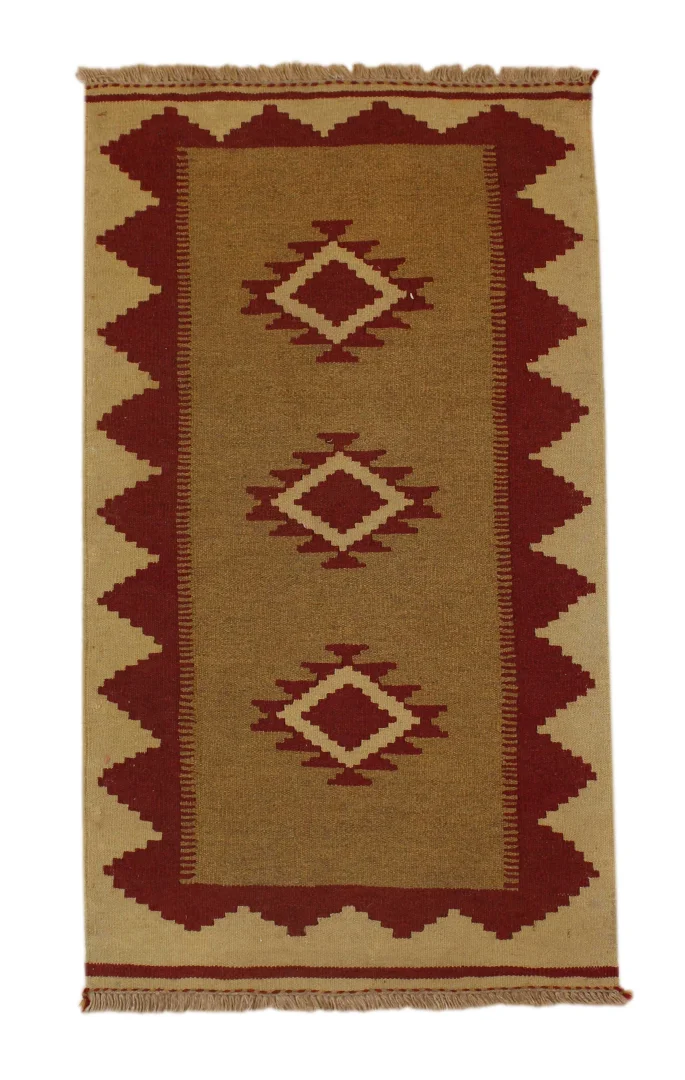 Handgewebter Kelim 117 x 66 cm - Fars, gleiche Muster beidseitig - Orientteppich