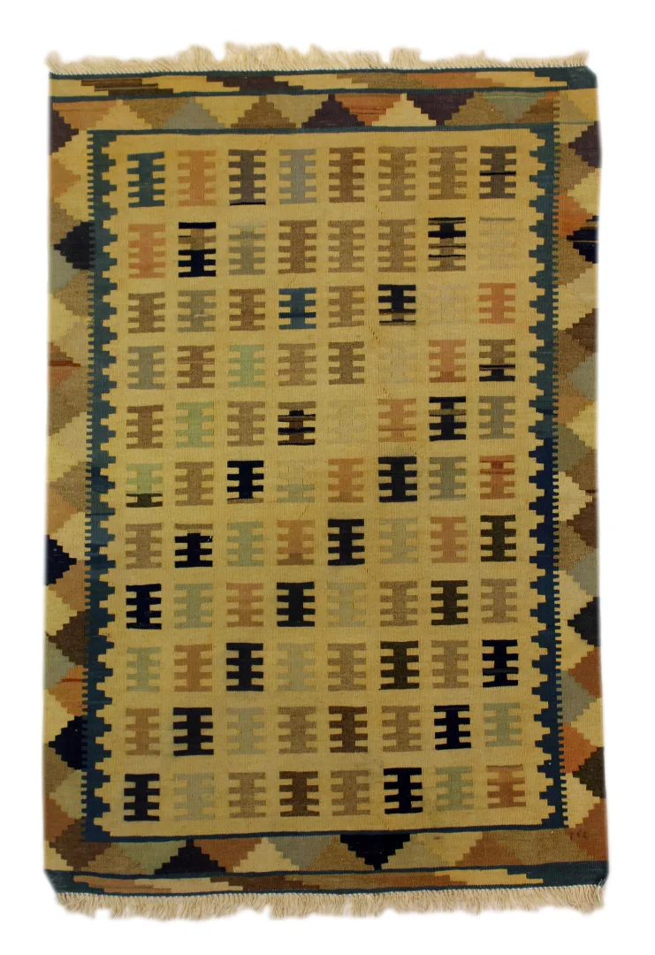 Kelim 145 x 94 cm, handgewebt, Fars Design, Orientteppich kaufen