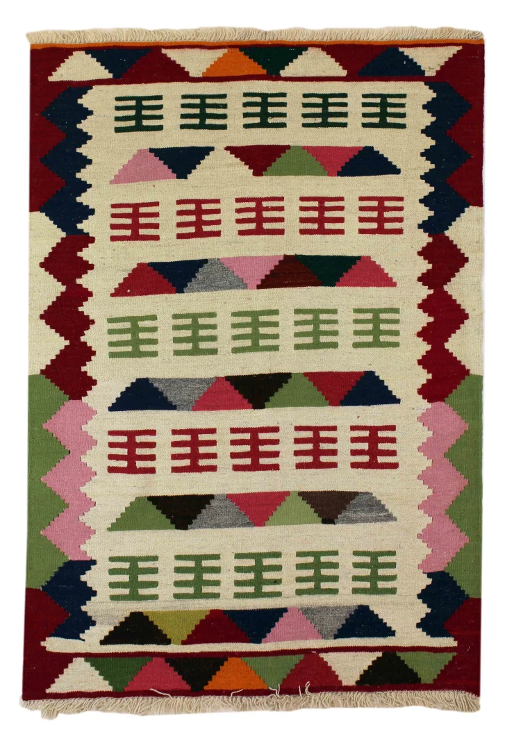 Kelim 146 x 93 cm, handgewebt, Fars-Design, Orientteppich kaufen