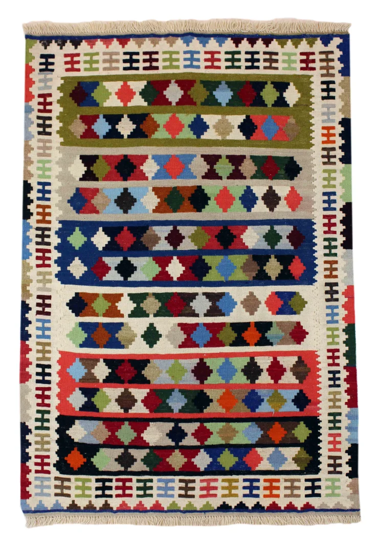 Kelim 149 x 99 cm, handgewebt, Fars Design, Orientteppich kaufen
