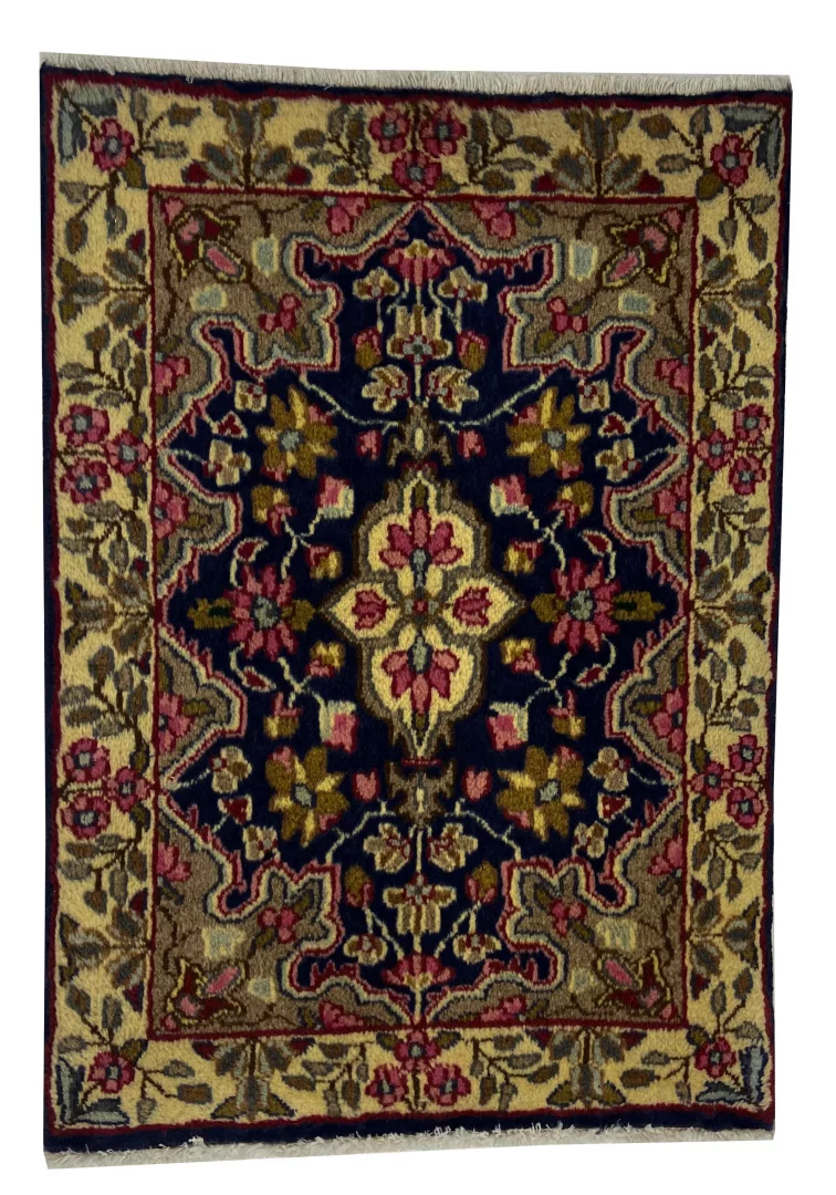 Kerman 86 x 61 cm Hamadan, hohe Knotendichte, handgeknüpft für Teppiche