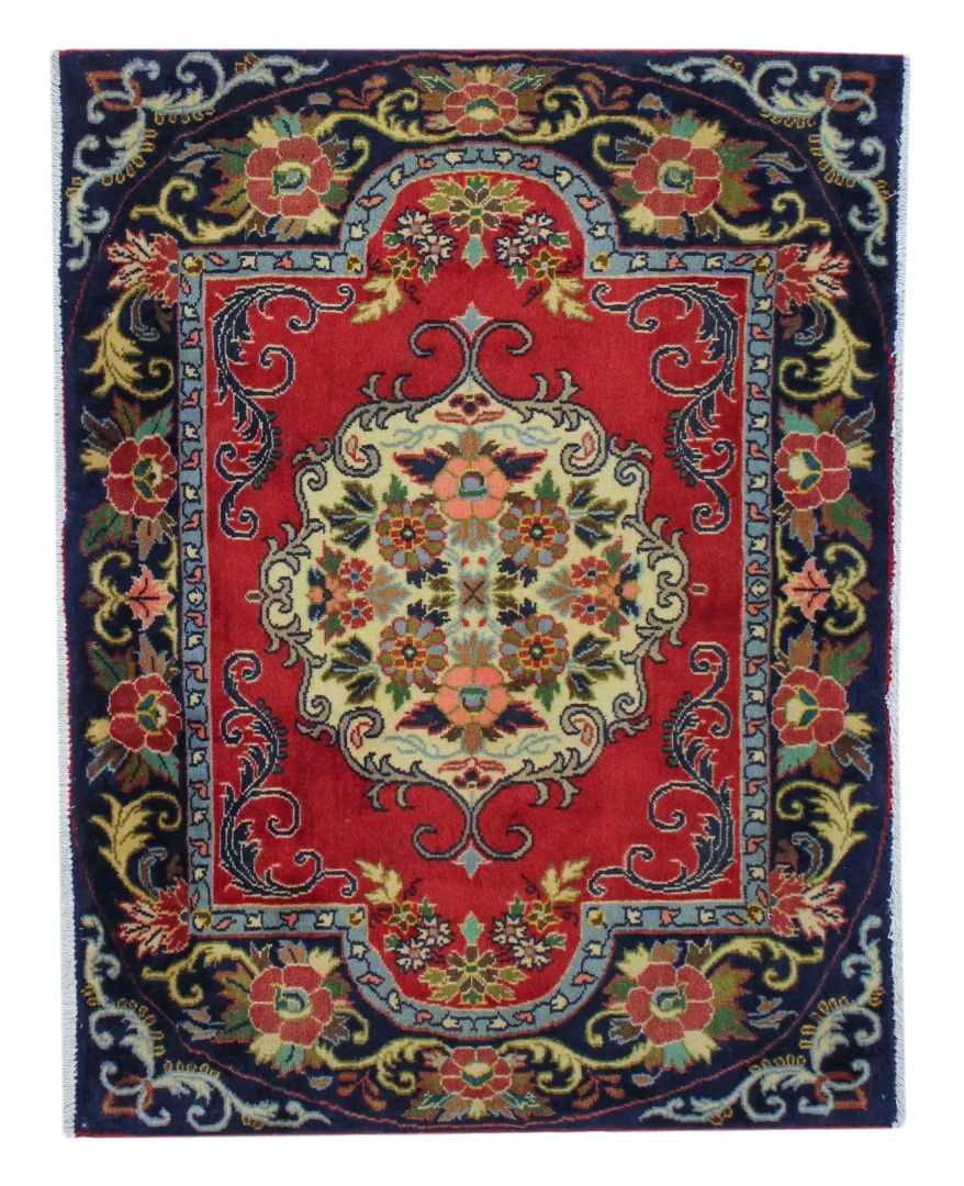 Keshan Teppich 100 x 77 cm, 150.000-300.000 Knoten, handgeknüpft Orientteppich