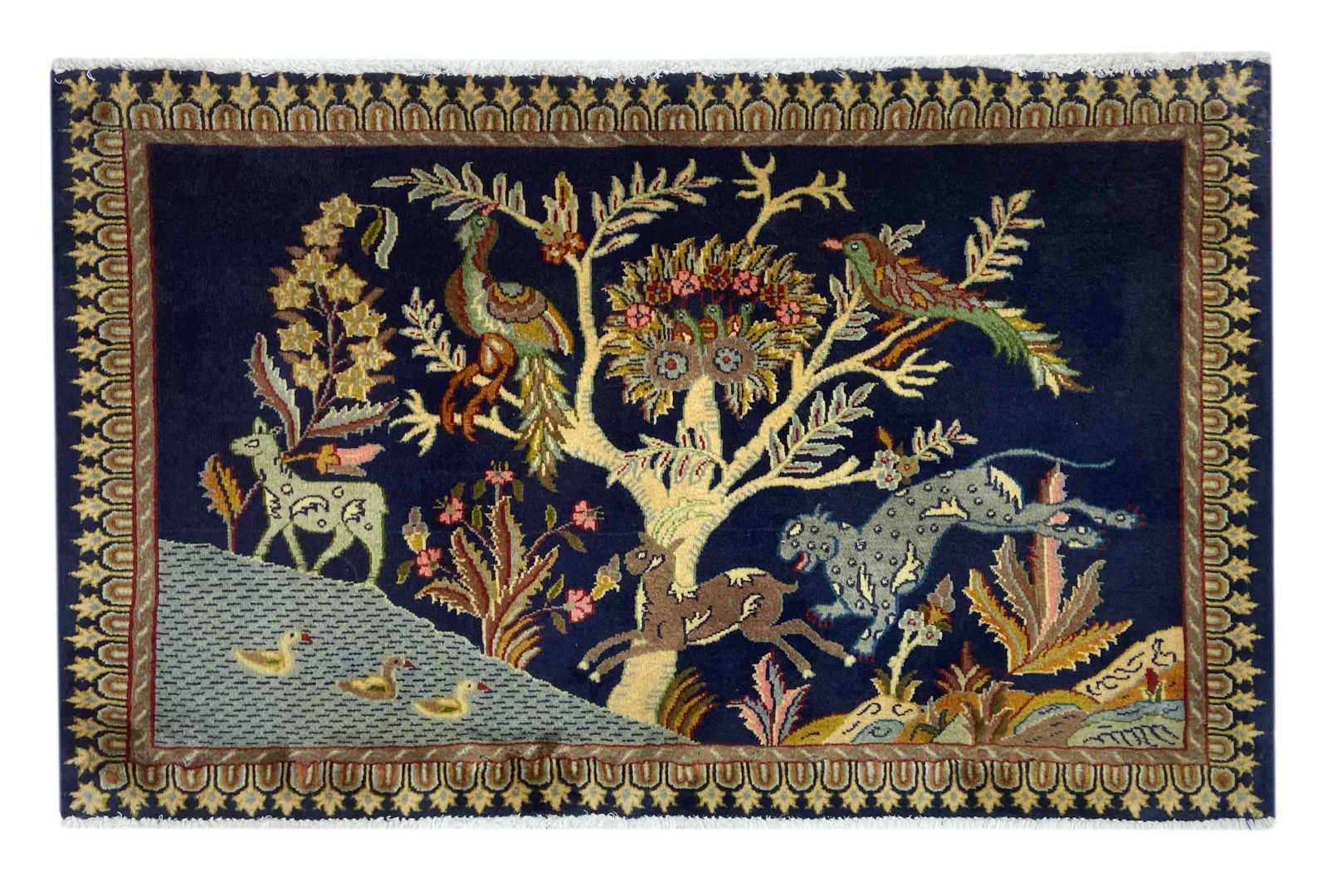 Keshan Teppich 61 x 99 cm, 150.000-300.000 Knoten, handgeknüpft, Orientteppich