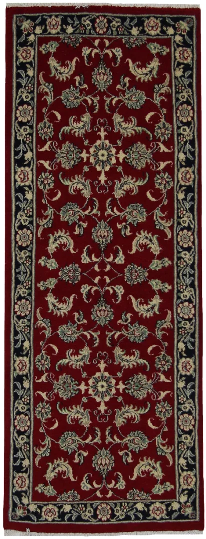 Maschhad Orientteppich 196x74 cm, florales Muster, 250.000 Knoten, handgeknüpft