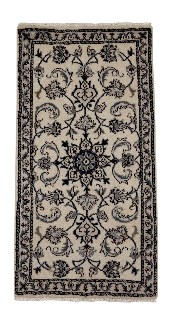 Nain Teppich 138x70 cm florales Muster, handgeknüpft, Orientteppich