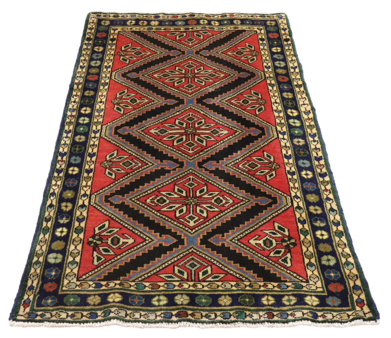 Hamadan Teppich 152 x 87 cm, 100.000 Knoten, handgeknüpft für Teppiche