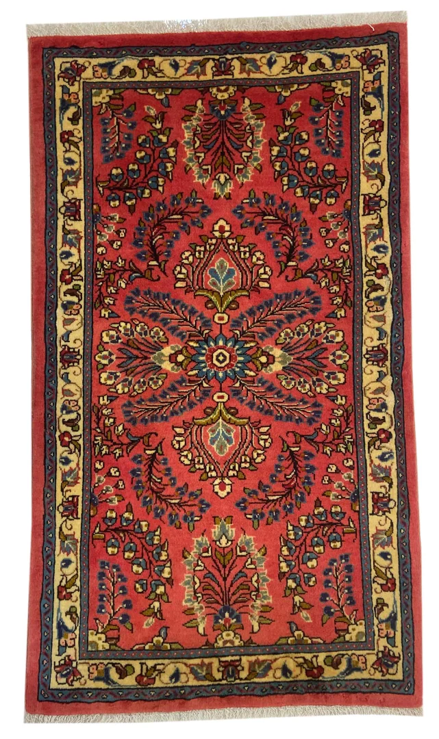 Sarough Teppich 117x67 cm, florales Design, 200.000 Knoten/m², handgeknüpft