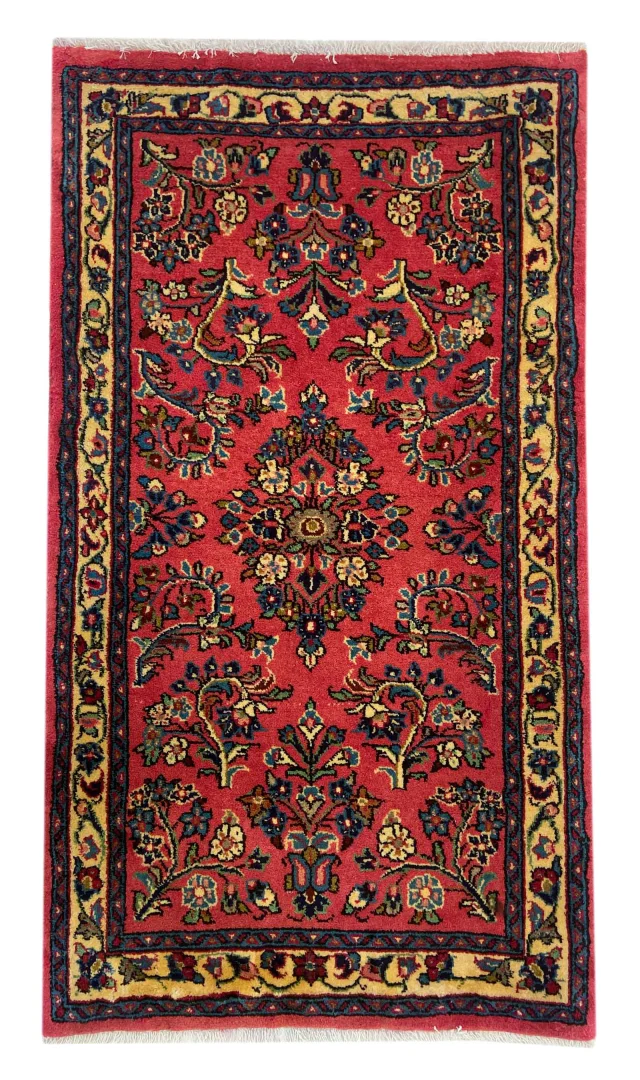 Sarough Teppich 117x67 cm, florales Design, 200.000 Knoten, handgeknüpft
