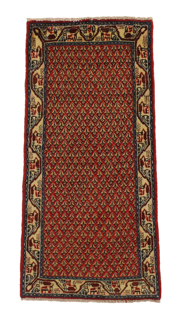 Sarough Orientteppich 120x58 cm, florales Design, 200.000 Knoten, handgeknüpft
