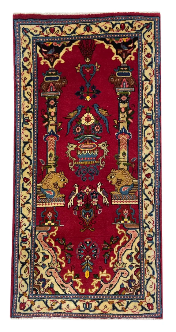 Sarough Farahan Teppich 120 x 60 cm, 200.000 Knoten, handgeknüpft, Orientteppich