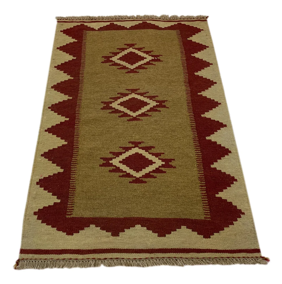 Handgewebter Kelim 117 x 66 cm - Fars, gleiche Muster beidseitig - Orientteppich