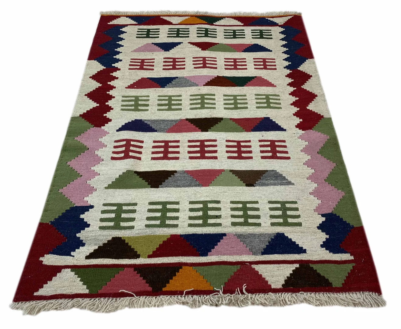 Kelim 146 x 93 cm, handgewebt, Fars-Design, Orientteppich kaufen