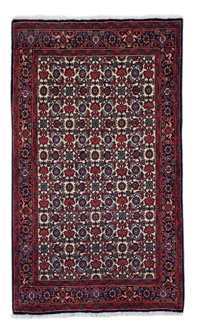 Zandschan Teppich 143 x 82 cm, 380.000 Knoten, geometrisches Muster, handgeknüpft