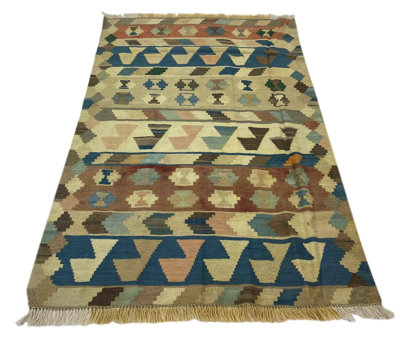 Handgewebter Kelim 149 x 98 cm aus Fars - Orientteppich mit Schussfaden