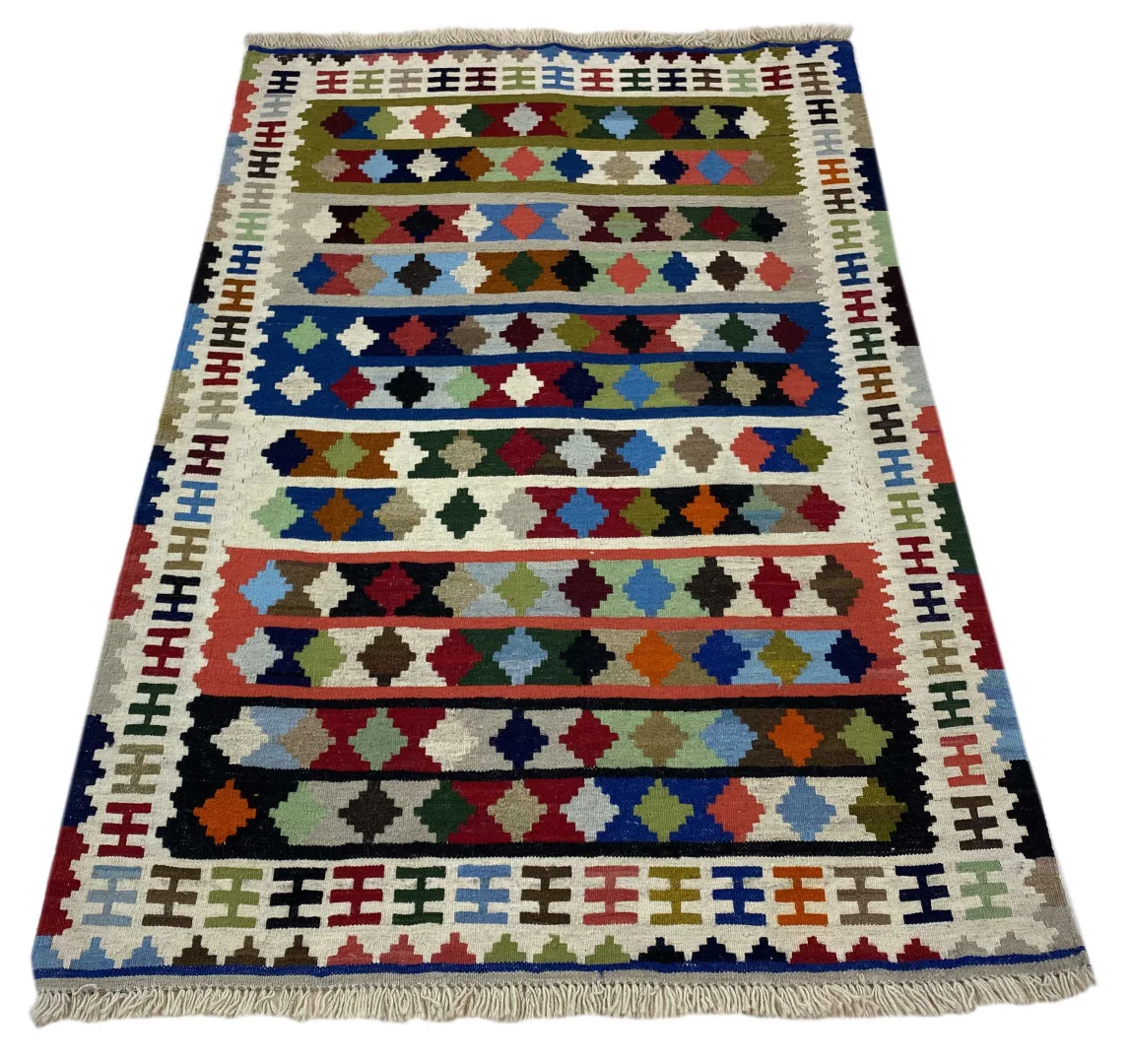 Kelim 149 x 99 cm, handgewebt, Fars Design, Orientteppich kaufen
