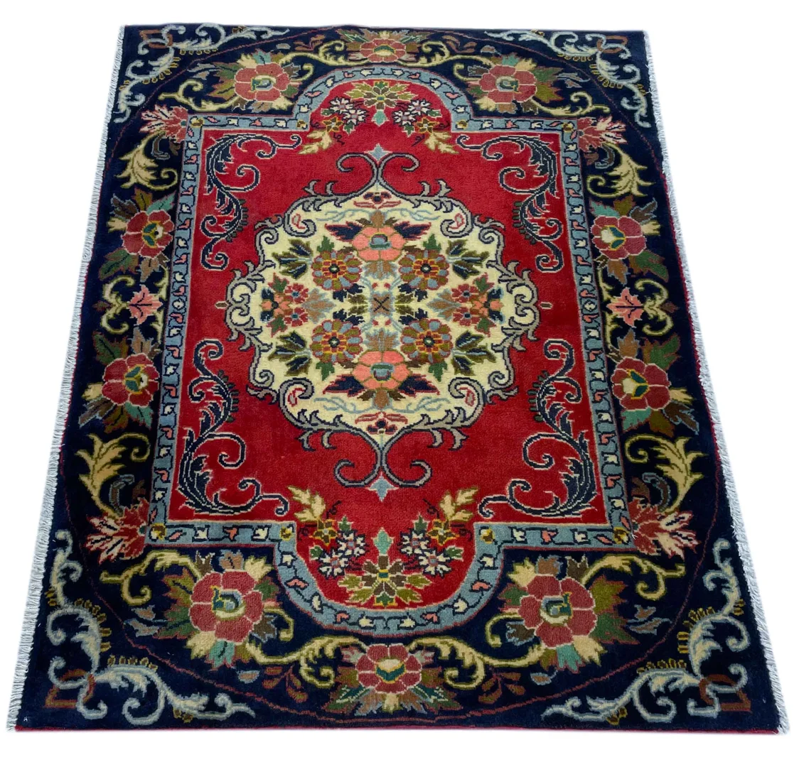 Keshan Teppich 100 x 77 cm, 150.000-300.000 Knoten, handgeknüpft Orientteppich