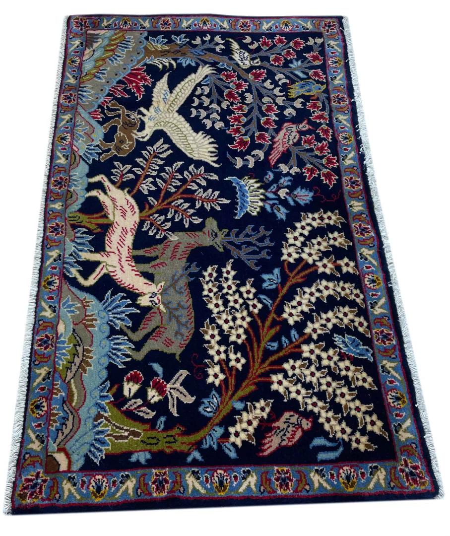 Keshan Teppich 112 x 67 cm, 150.000-300.000 Knoten, handgeknüpft - Orientteppich
