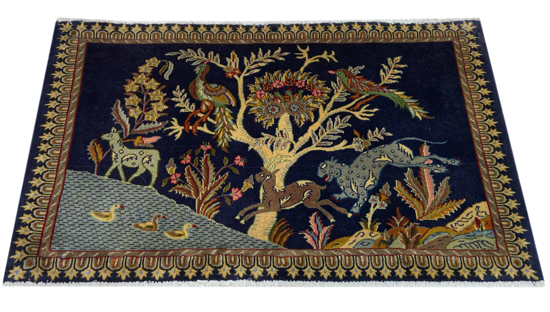 Keshan Teppich 61 x 99 cm, 150.000-300.000 Knoten, handgeknüpft, Orientteppich