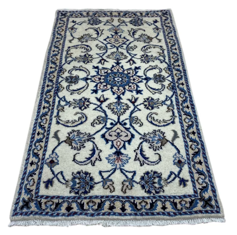 Nain Teppich 135x75 cm florales Muster, handgeknüpft für Teppiche