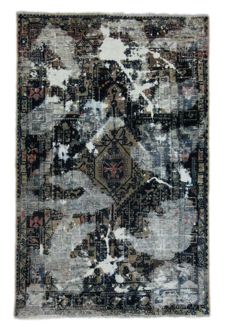 Vintage Orientteppich 177 x 115 cm - Handgeknüpft, Modernes Design