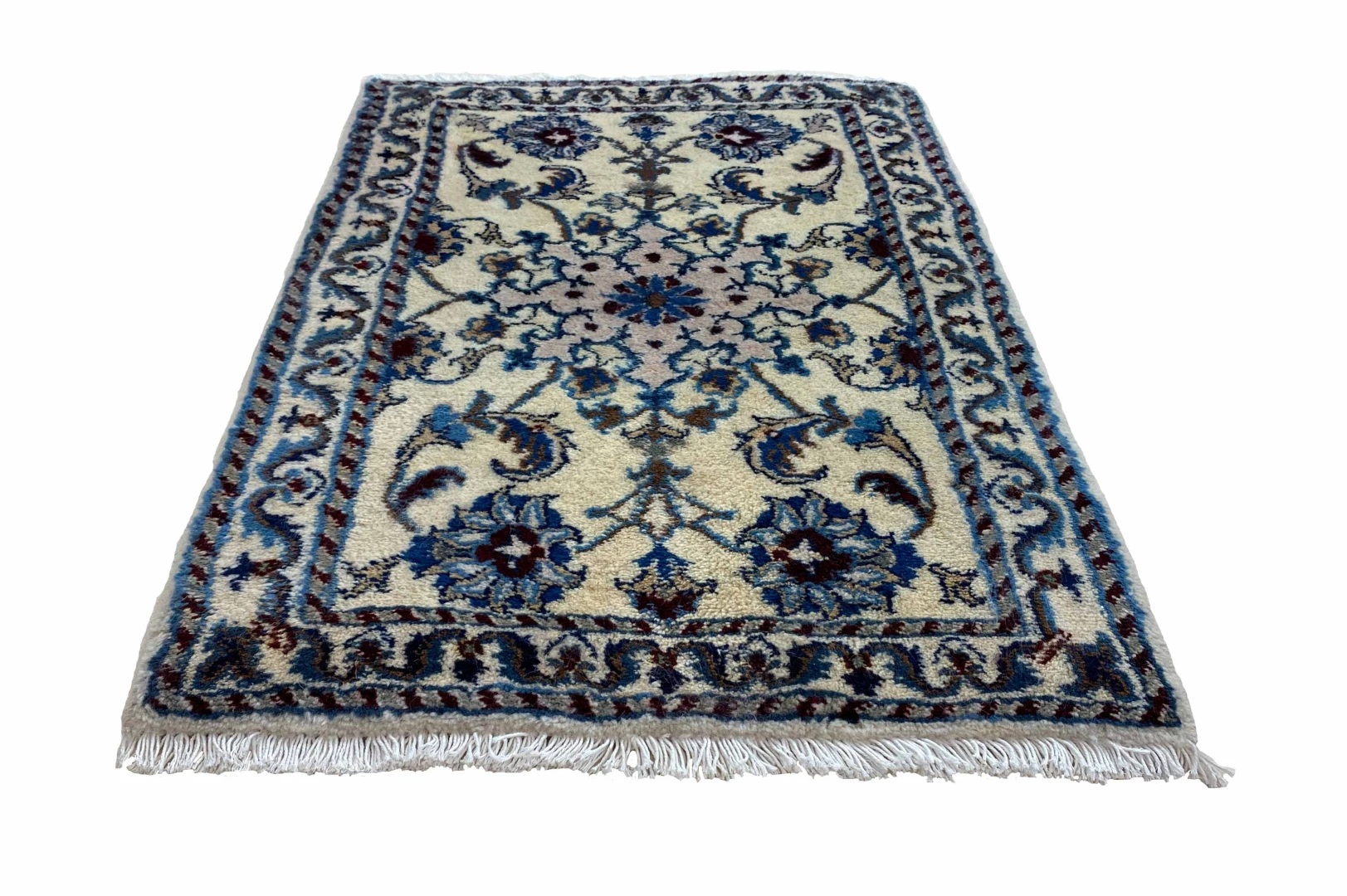 Nain Teppich 90 x 60 cm florales Medaillon, handgeknüpft