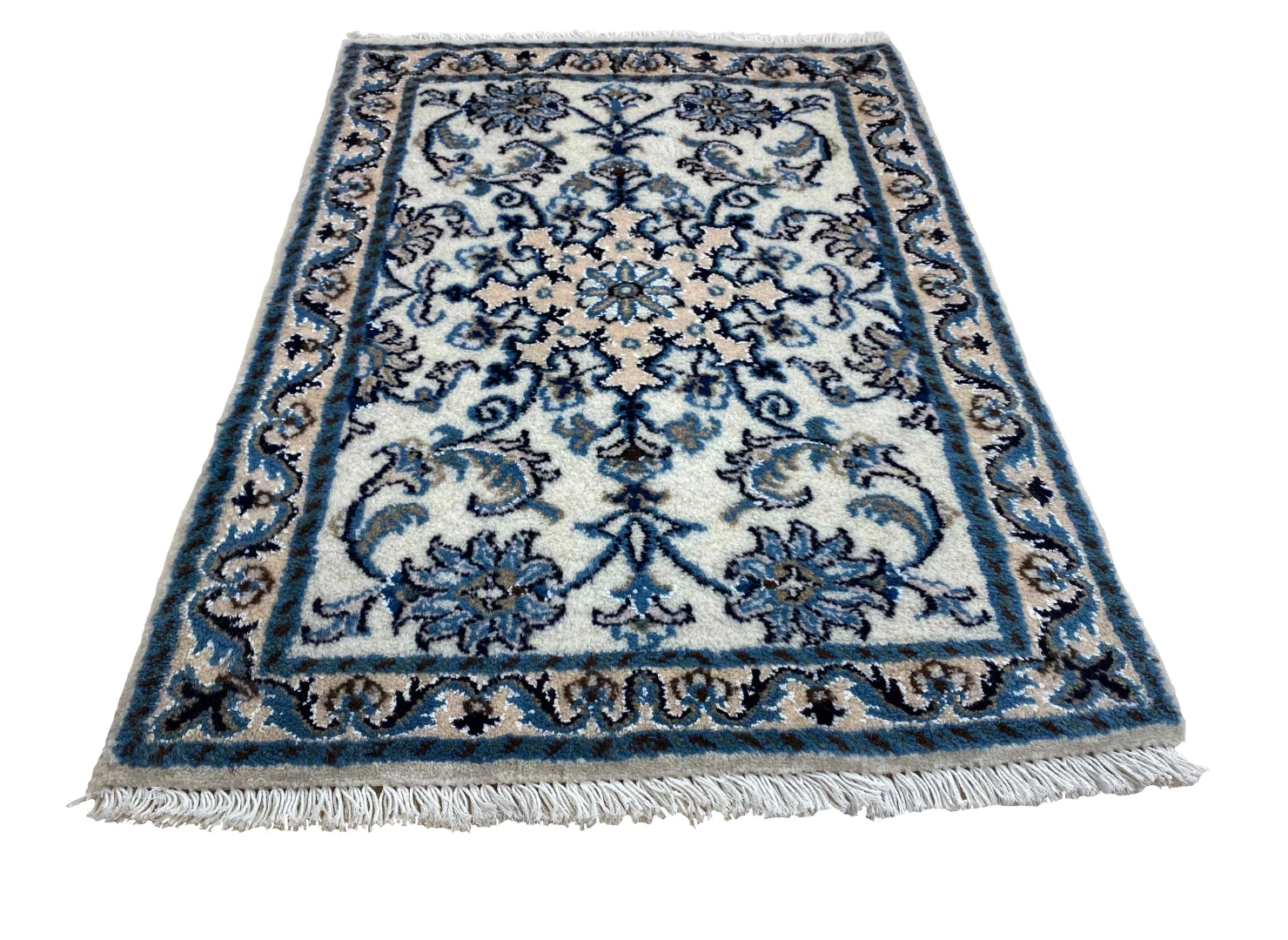 Eleganter Nain Teppich 90 x 60 cm handgeknüpft für Teppiche