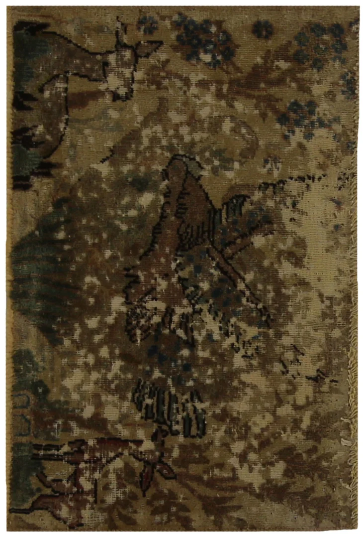 Vintage Orientteppich 70 x 46 cm - Handgeknüpft, modernes Design
