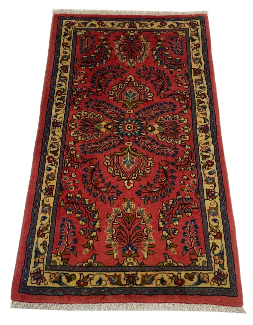 Sarough Teppich 117x67 cm, florales Design, 200.000 Knoten/m², handgeknüpft