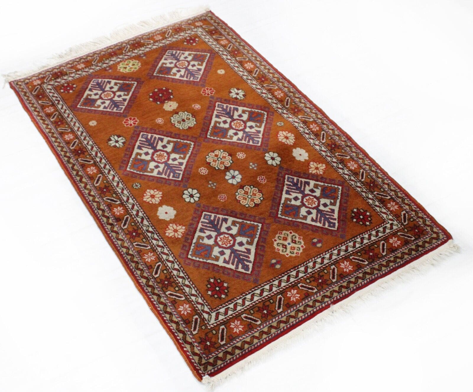 Original Russischer Kazak Orientteppich 115x75 cm - handgeknüpft