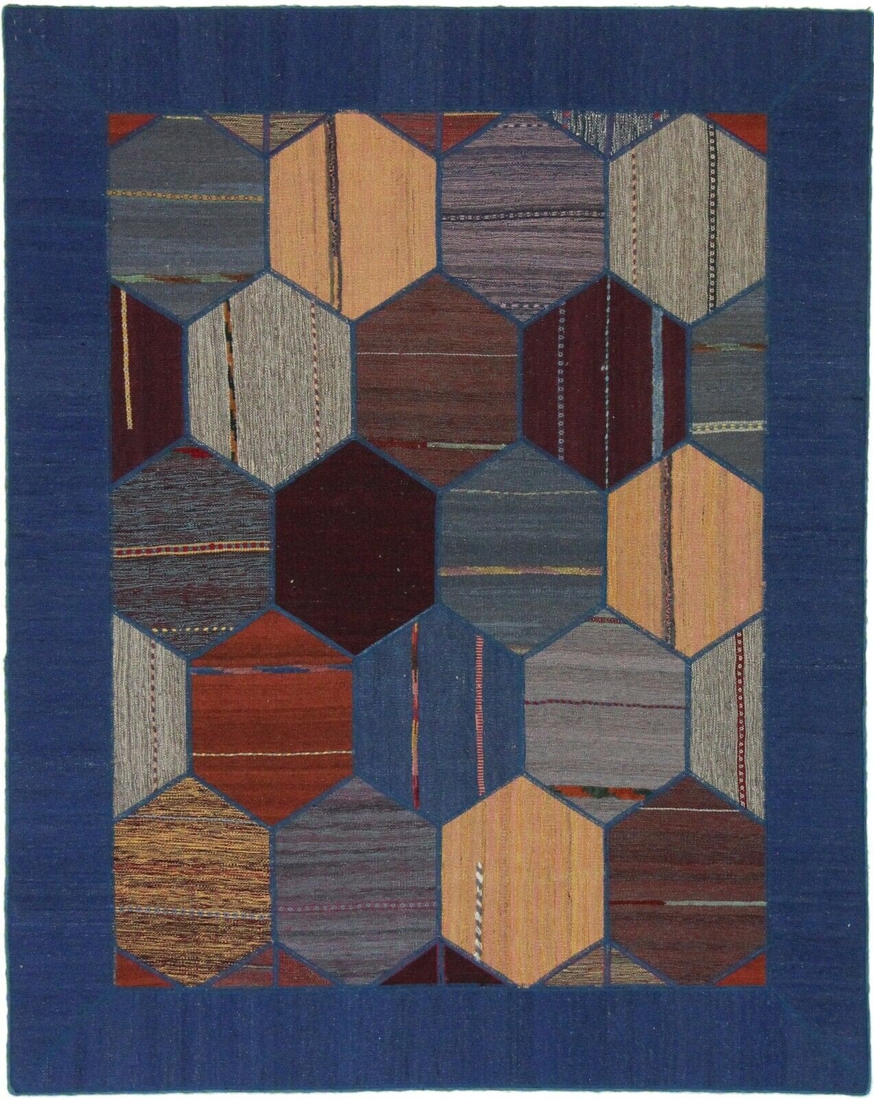 Handgewebter Orientteppich 228x160 cm Patchwork, Neu, Nr. 7530