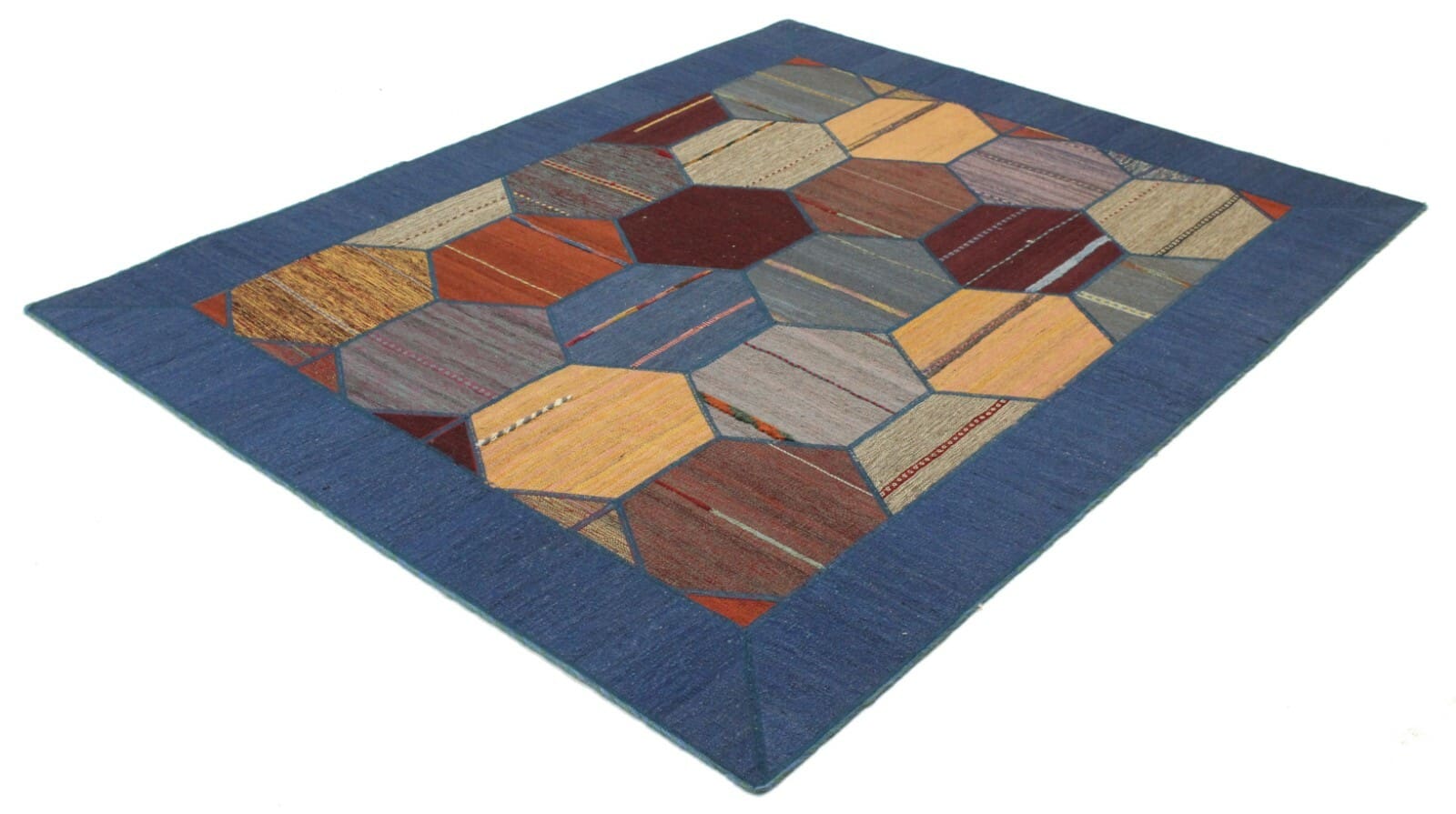 Handgewebter Orientteppich 228x160 cm Patchwork, Neu, Nr. 7530