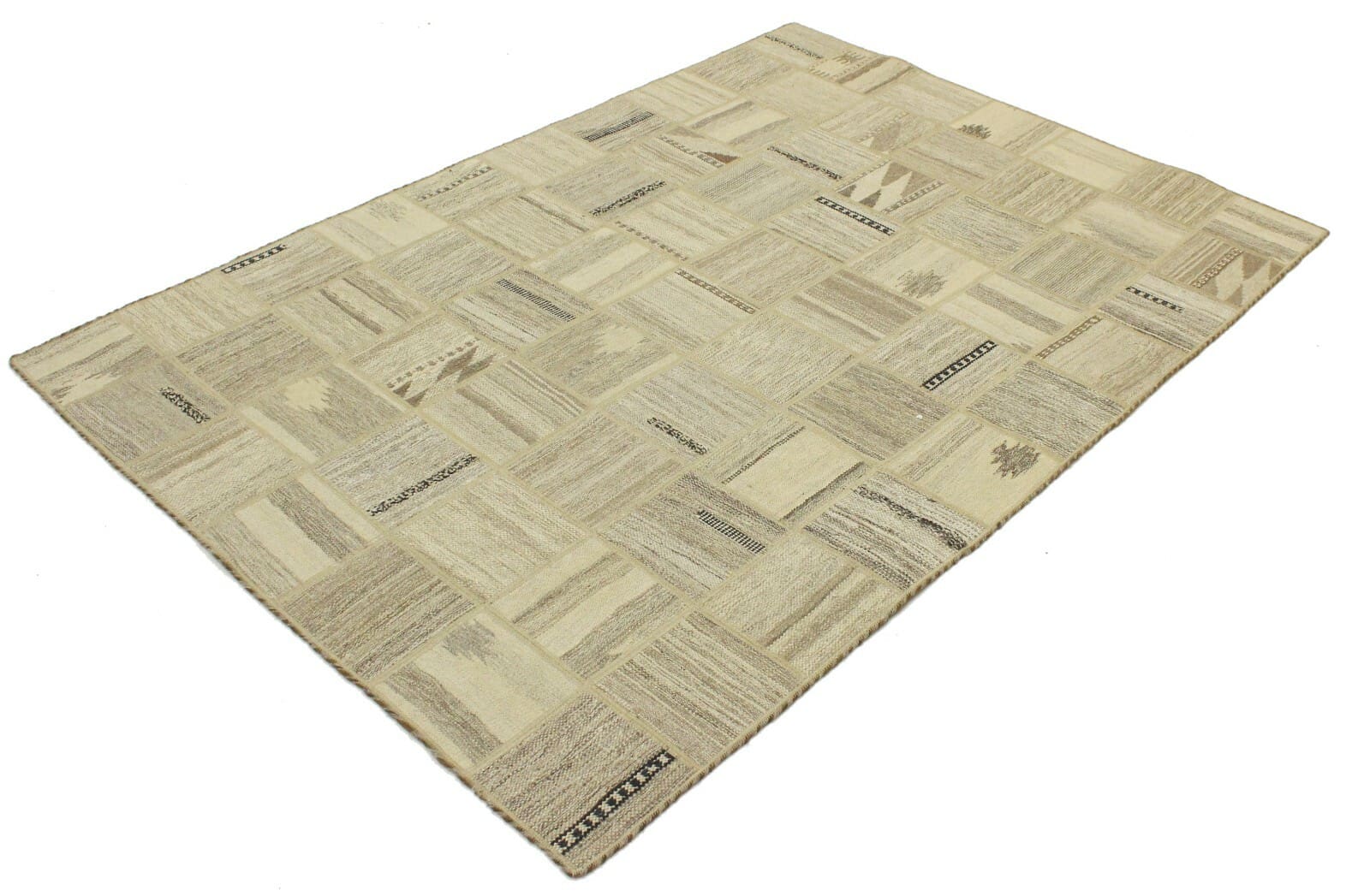 Original Handgewebter Kelim Patchwork 198x155 cm - Neu, Orientteppich