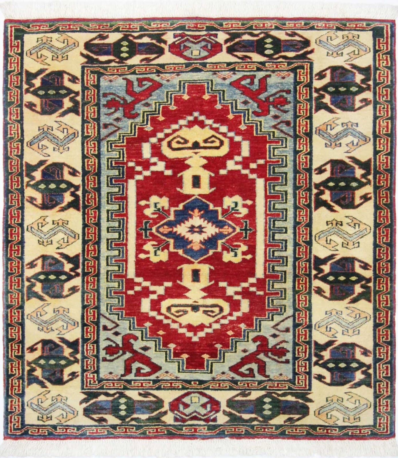 Original Handgeknüpfter Aseri Karabagh Teppich 174x162 cm - Orientteppich