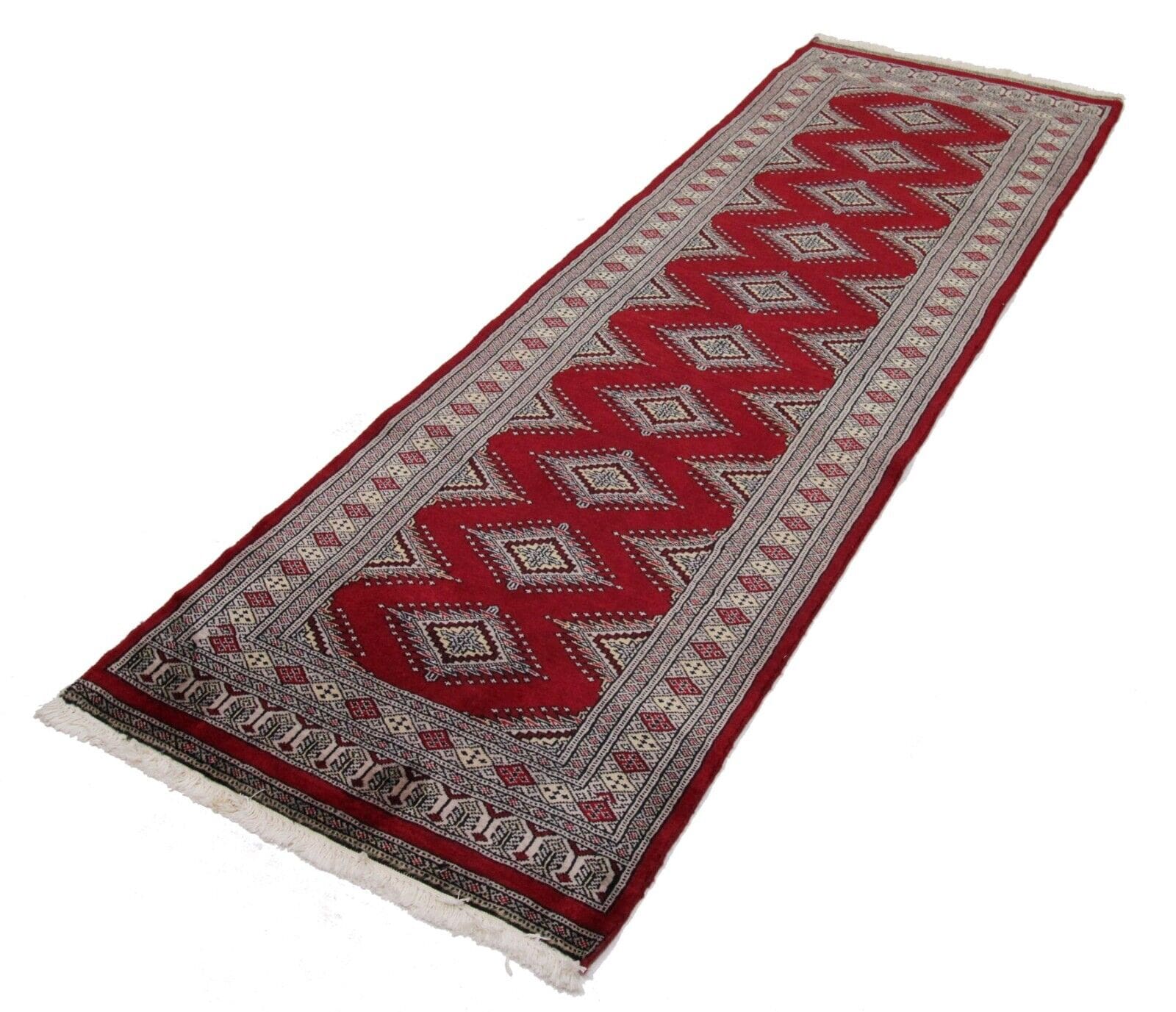 Original Pakistan Teppich Buchara 239x80 cm, handgeknüpft, Top Zustand