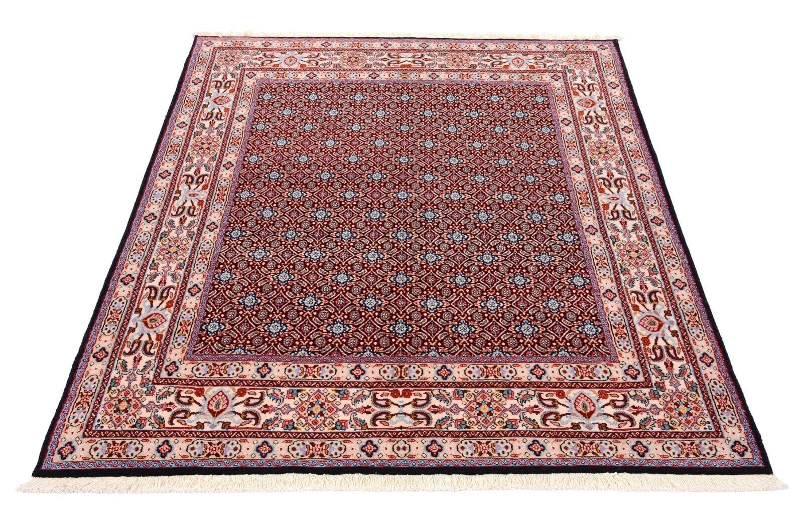Handgeknüpfter Perserteppich Moud 197x146 cm, 375.000 Knoten, Blau