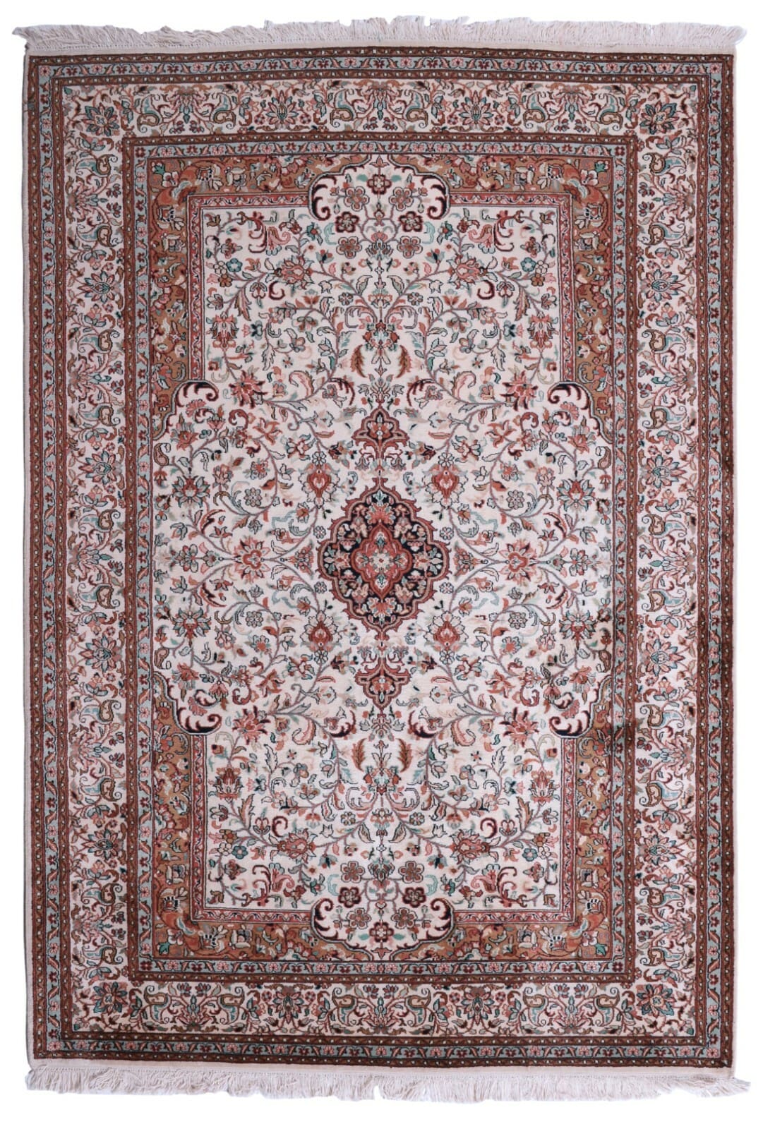 Handgeknüpfter Orientteppich 187x130 cm, 550.000 Knoten, Floral Seide