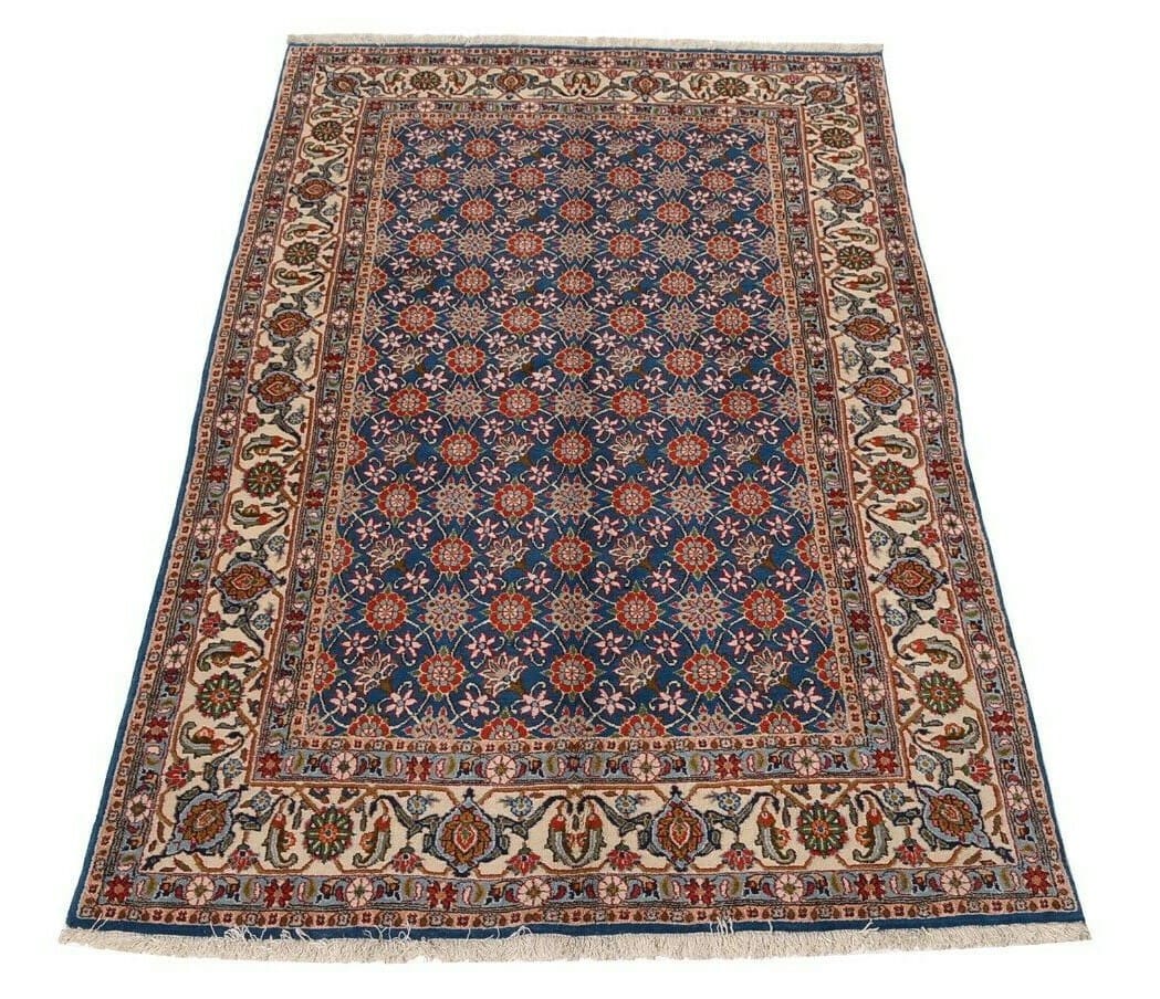 Handgeknüpfter Perser Teppich 245x152 cm, 280.000 Knoten, Blau