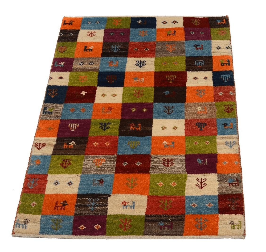 Handgeknüpfter Gabbeh Orientteppich 113x78cm, 90.000 Knoten, neu