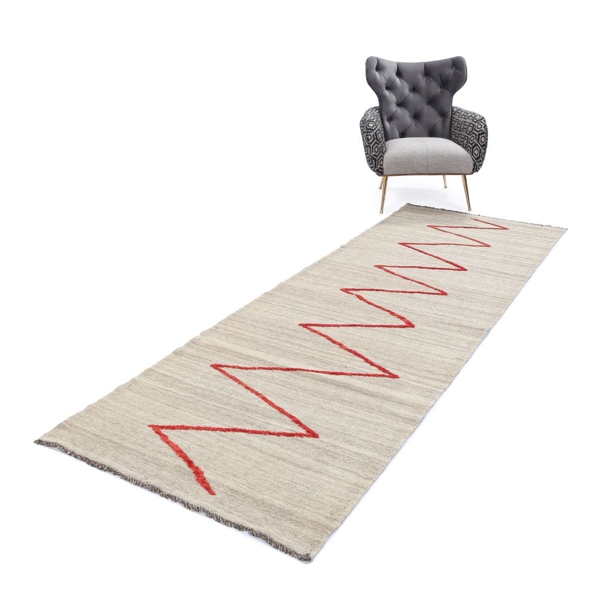 Handgewebter Kelim Perser Fars 286 x 105 cm - Modern & Neu